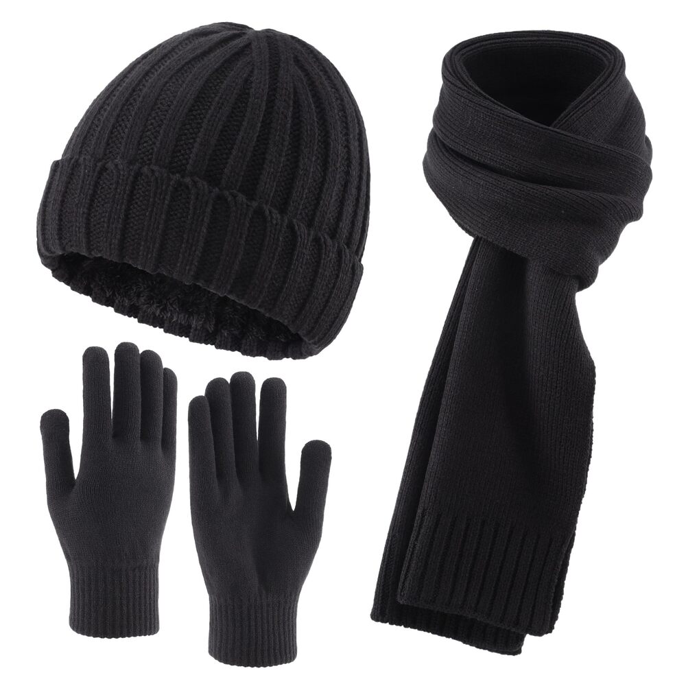 8136 Warm Winter Hat Scarf and Touchscreen Gloves Set for Cold Weather